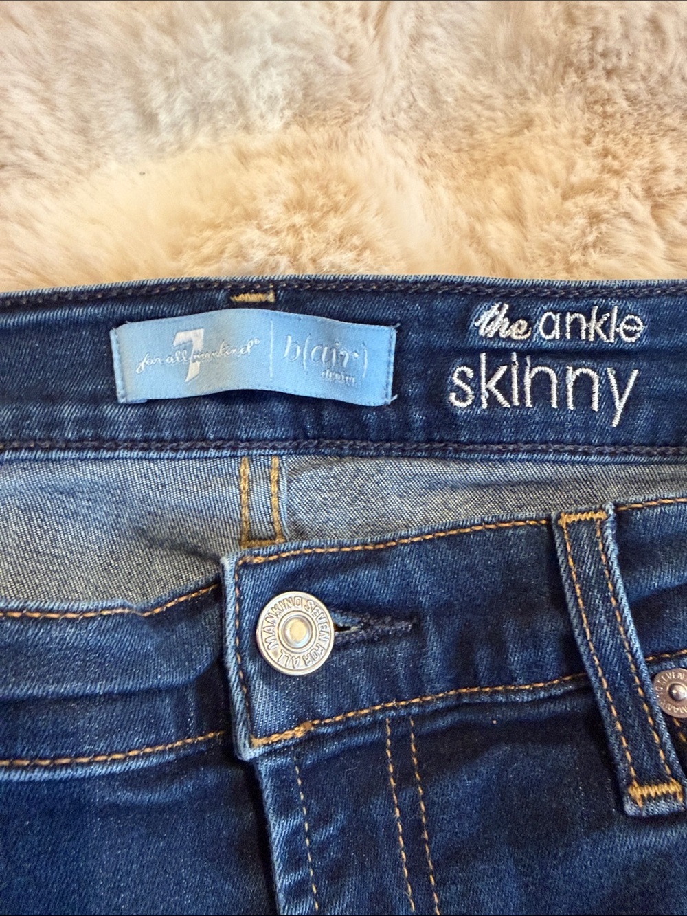 7 for all Mankind the ankle skinny jean size 29 b(lair) denim dark wash - Picture 2 of 9